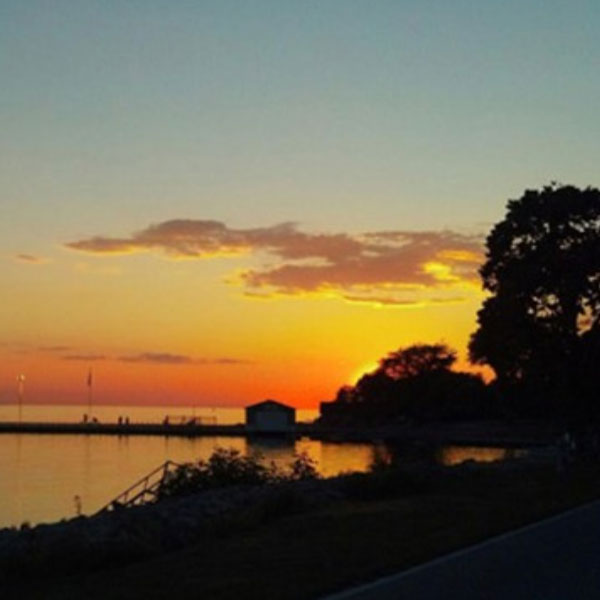 A sunset over Lake Erie