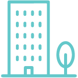 Teal building icon