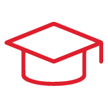 Red Graduation Cap icon