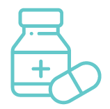 Teal pharmaceutical icon